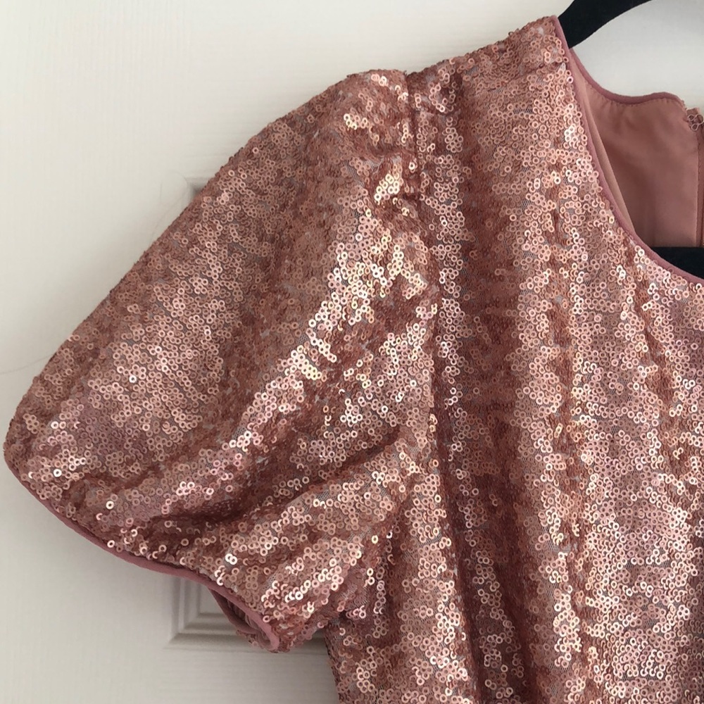 GMG Beatrix Sequin Puff Sleeve Fit & Flare Dress - Picture 4 of 4